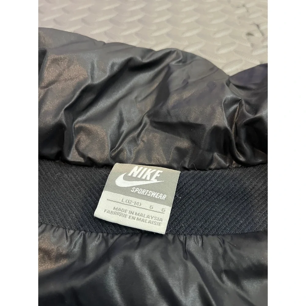 Nike Sportswear Puffer Vest Womens L 12-14 Black Quilted Full Zip 299302-010